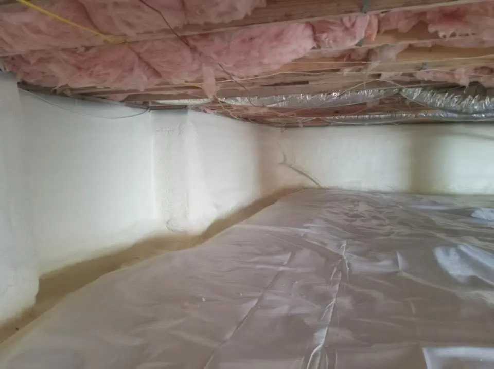 Crawl space encapsulation with closed-cell spray foam for Spray Foam Roofing in Benner