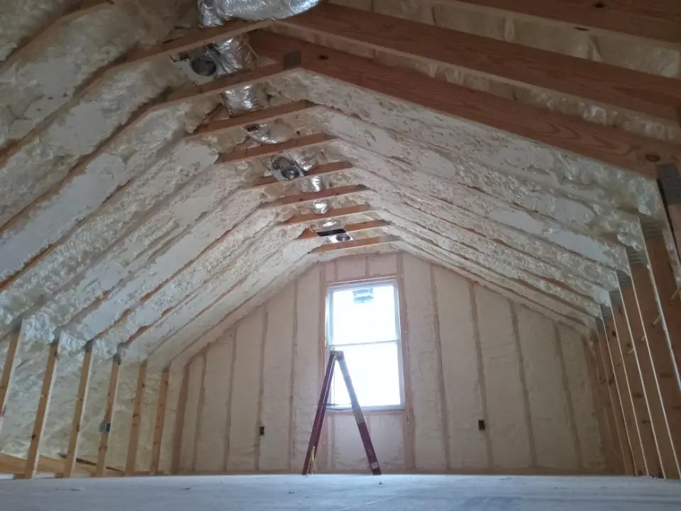 Spray foam roofing application for Crawl Space Insulation project in Benner